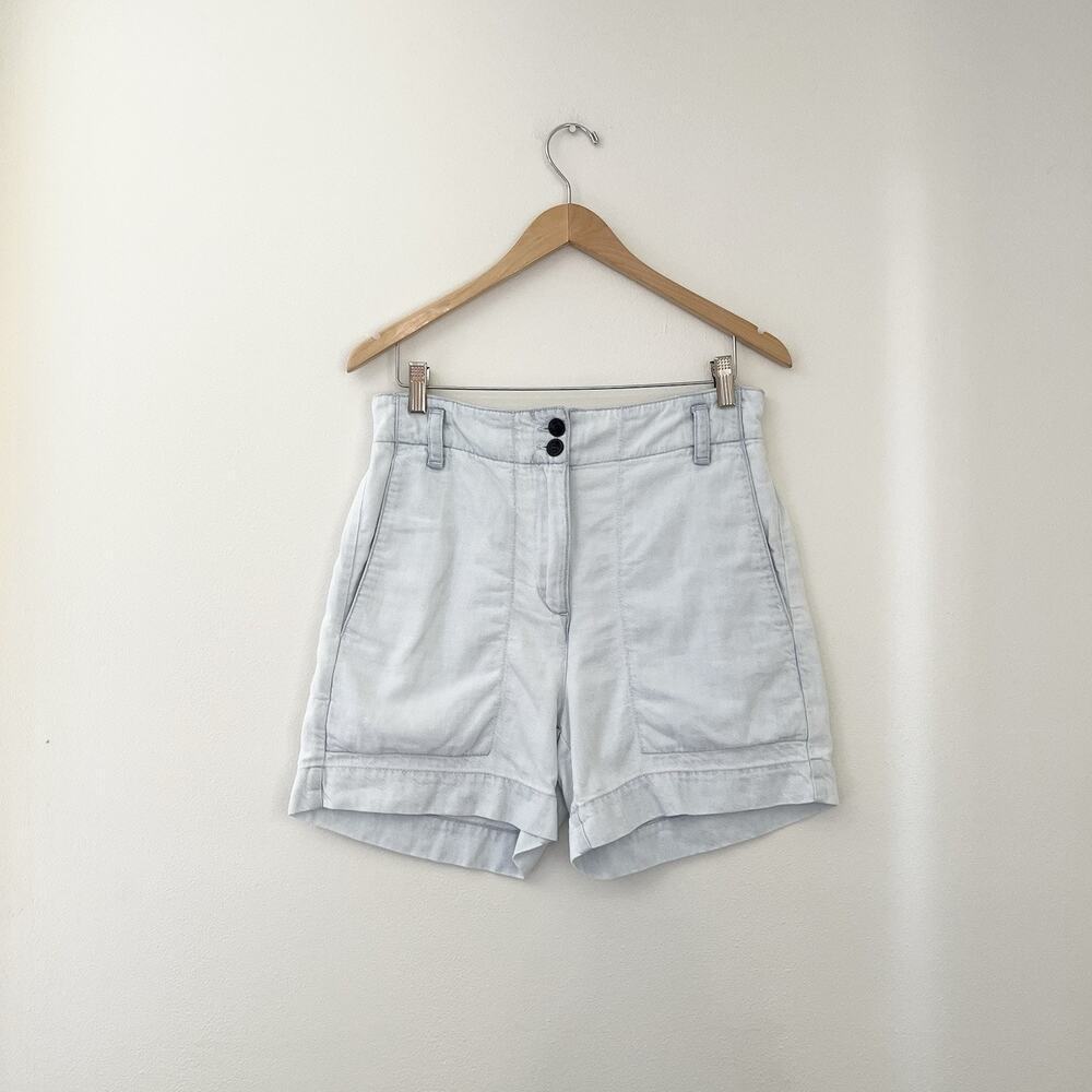Proenza Schouler White Label Light Wash Denim Chambray Shorts Size 2 Casual
